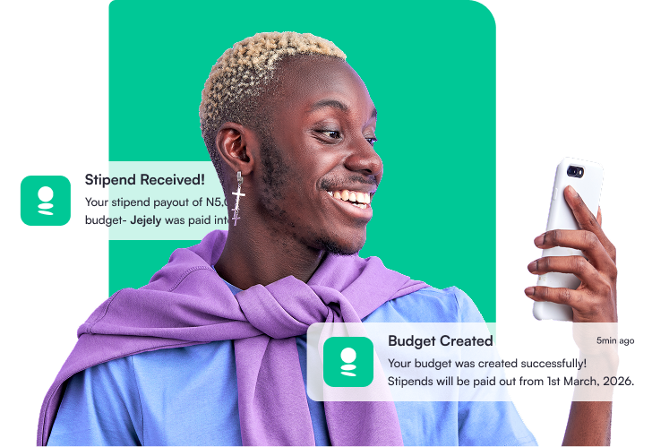 Stipendly customer receiving a stipend and creating a budget